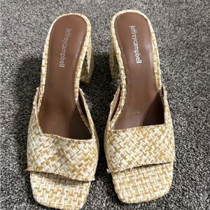 Jeffrey Campbell Tan Woven Mules